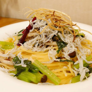 釜揚げしらすときのこの柚子胡椒風味
