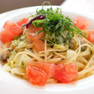 アサリとあおさのバターペペロンチーノ